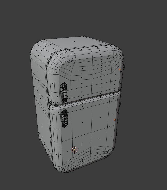 Cartoon fridge with food Low-poly 3D model_3