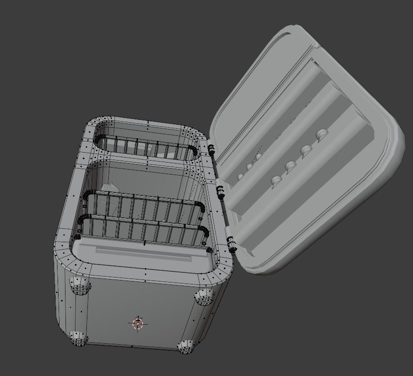 Cartoon fridge with food Low-poly 3D model_7