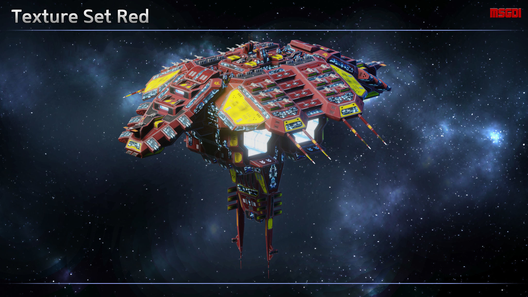 Verdun Space Battle Station Low-poly 3D model_8