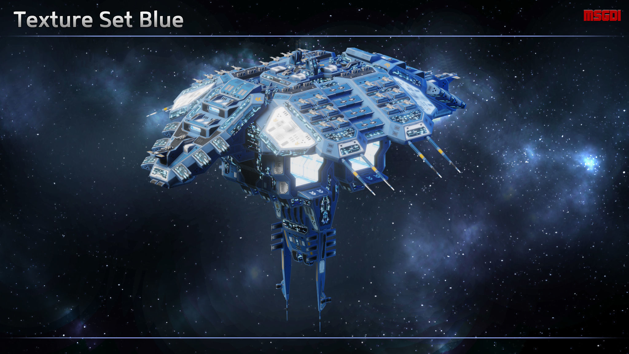 Verdun Space Battle Station Low-poly 3D model_5