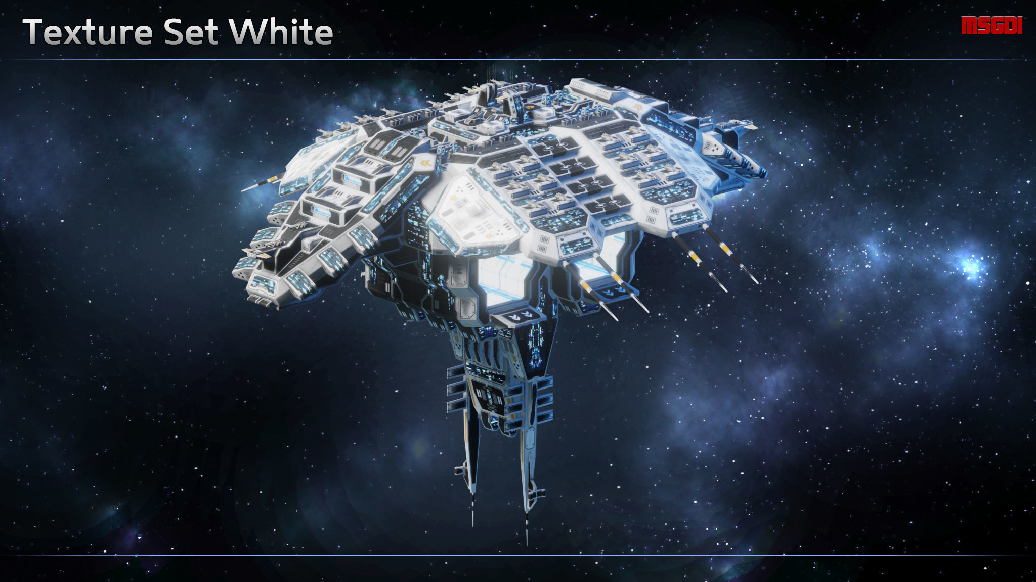 Verdun Space Battle Station Low-poly 3D model_9