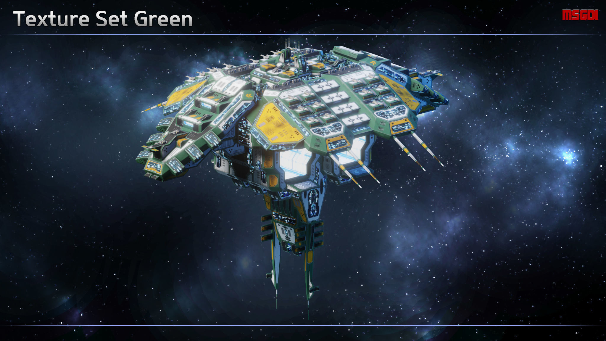 Verdun Space Battle Station Low-poly 3D model_6