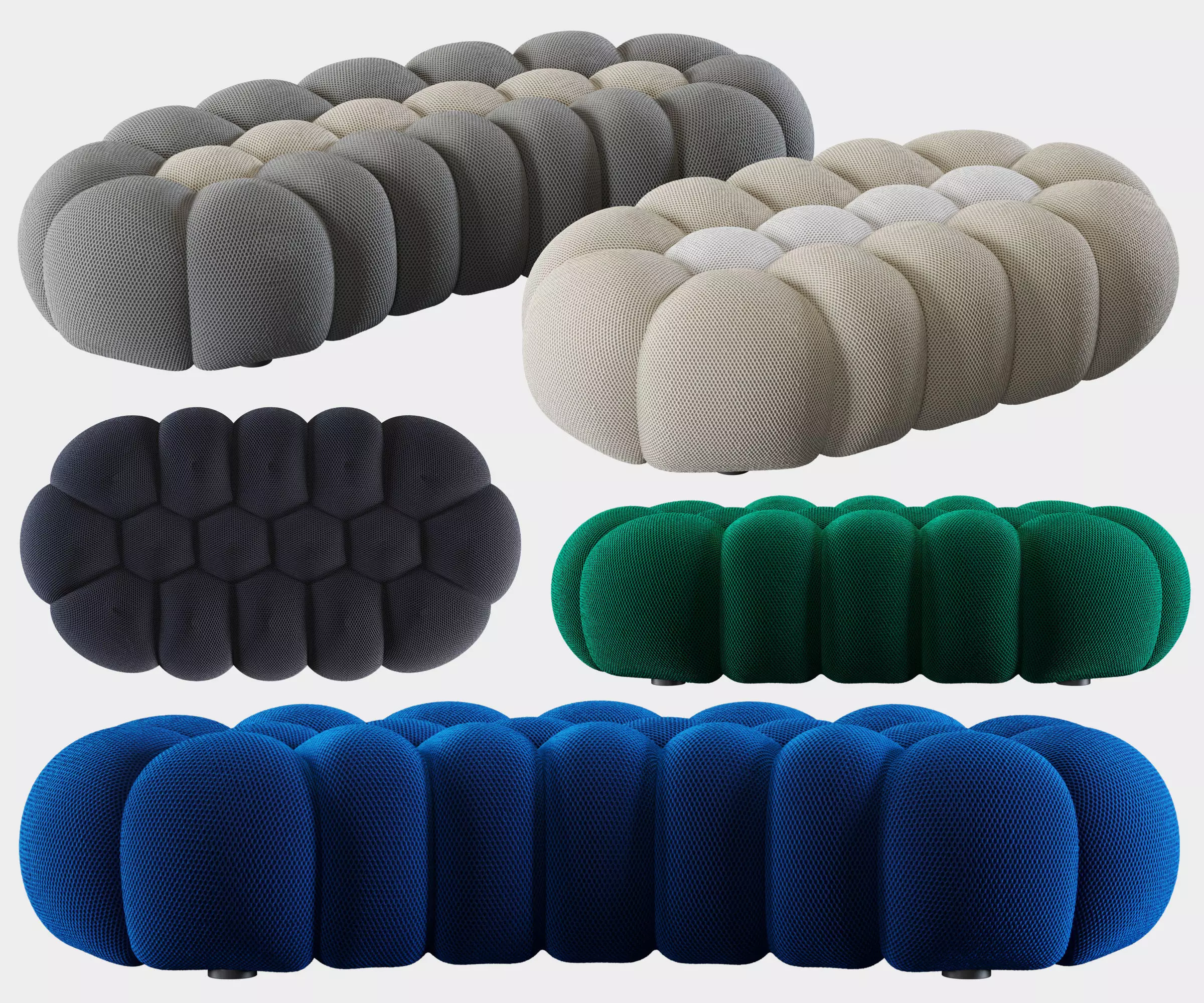Roche Bobois Bubble Ottomans 3D model_0