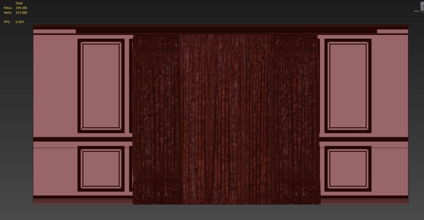 Curtain Set 44 3D model_4