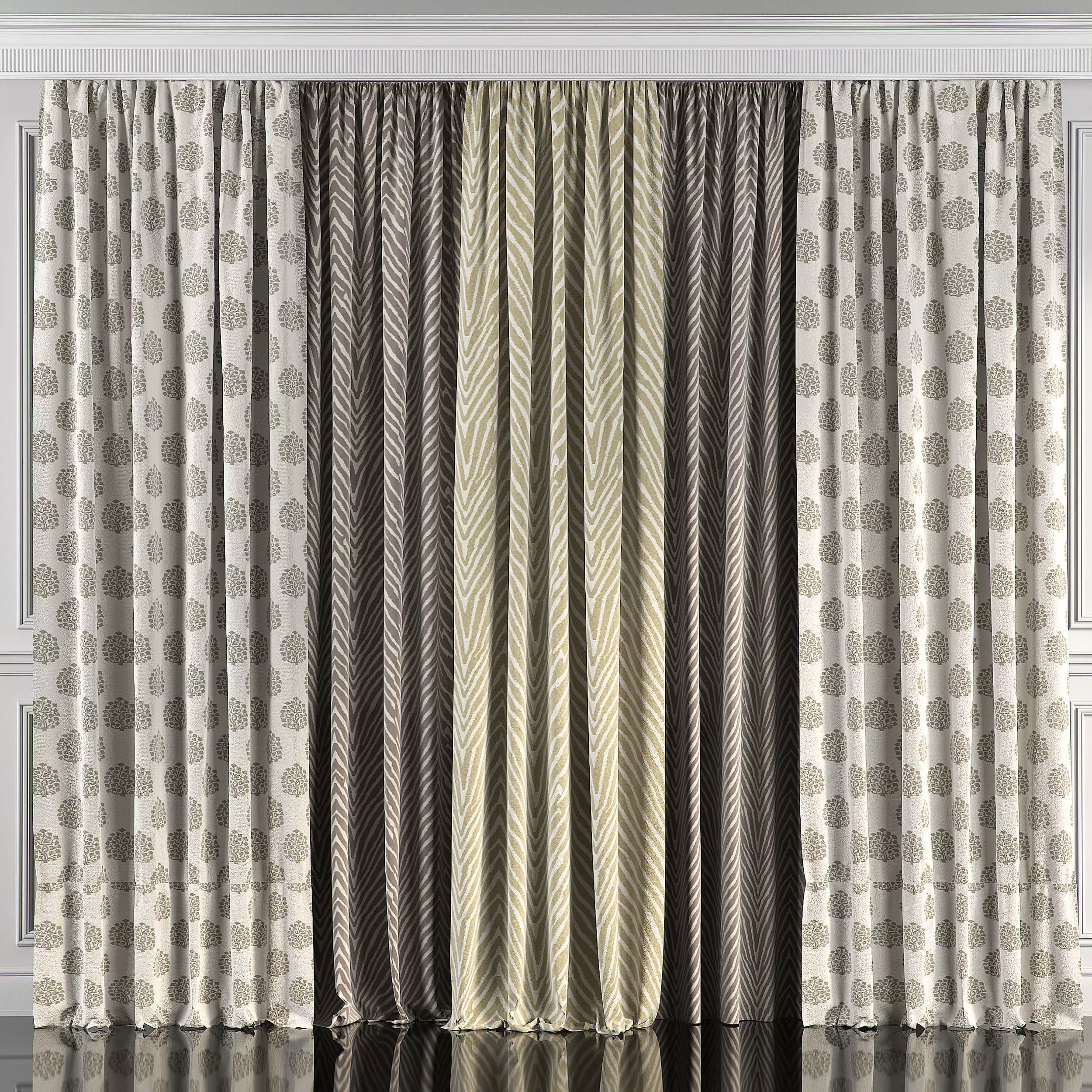 Curtain Set 44 3D model_0