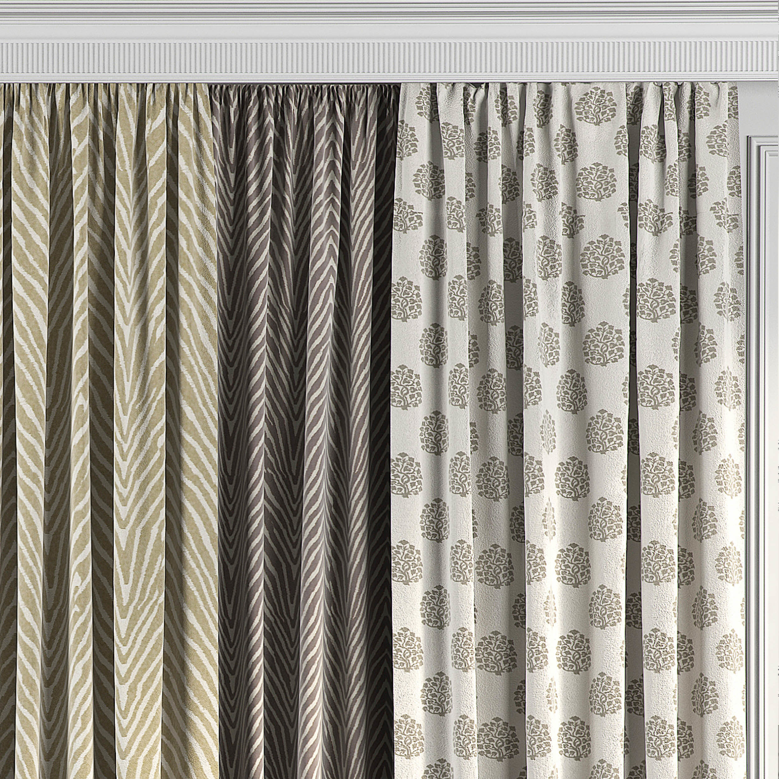 Curtain Set 44 3D model_1