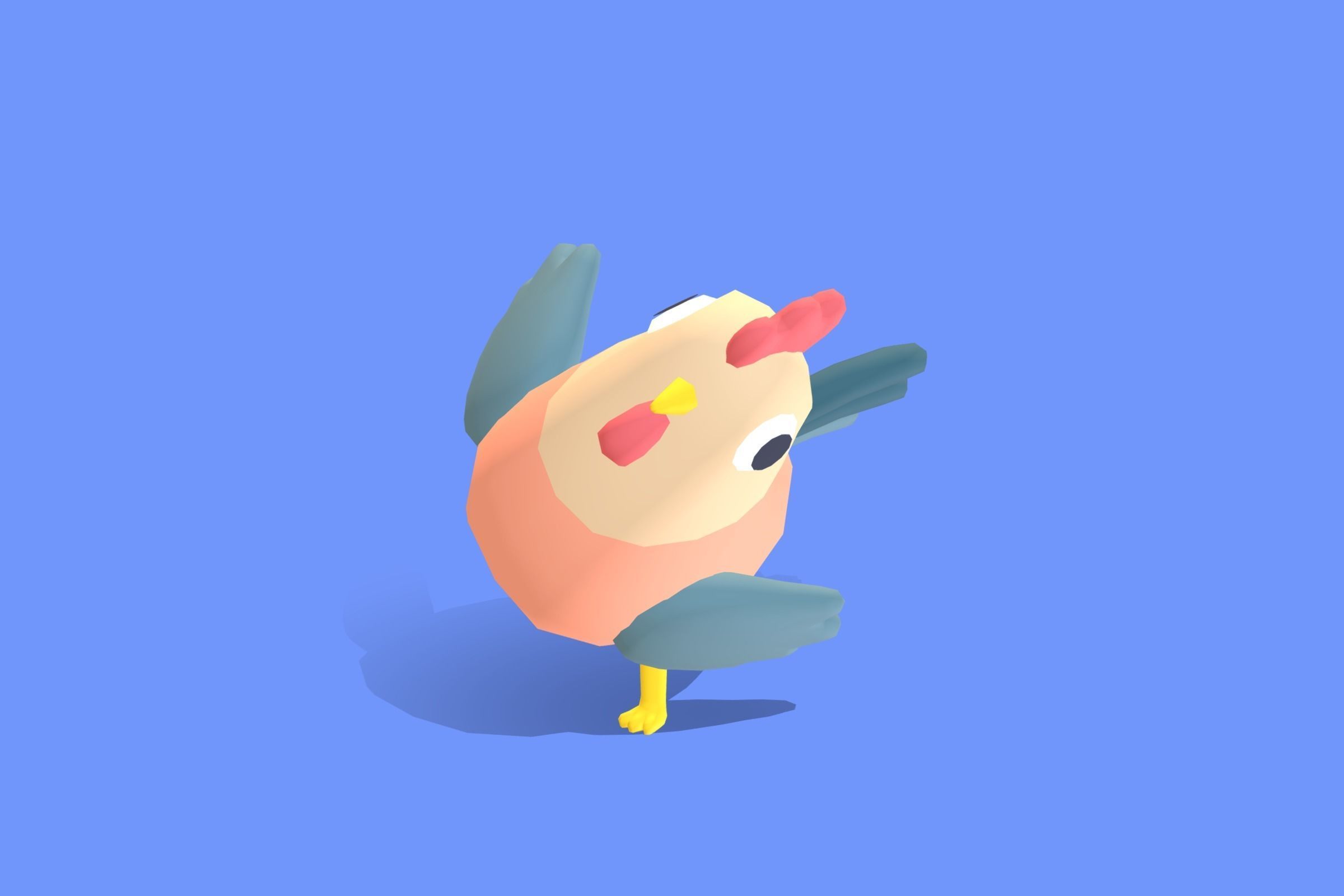 Rooster - Quirky Series  3D model_9