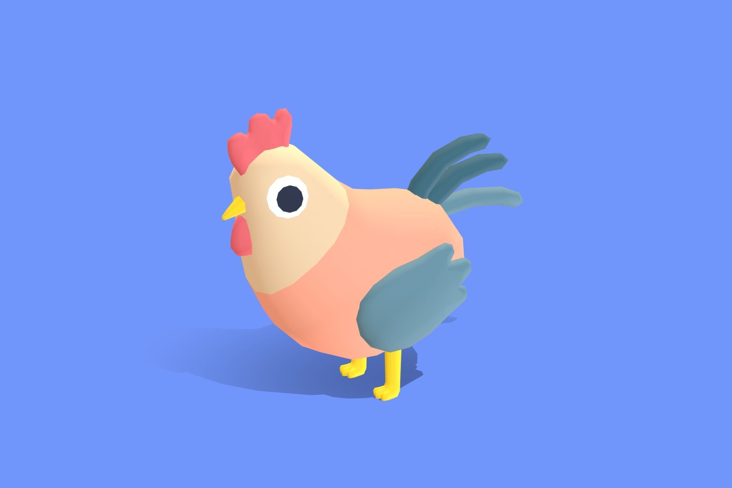 Rooster - Quirky Series  3D model_6