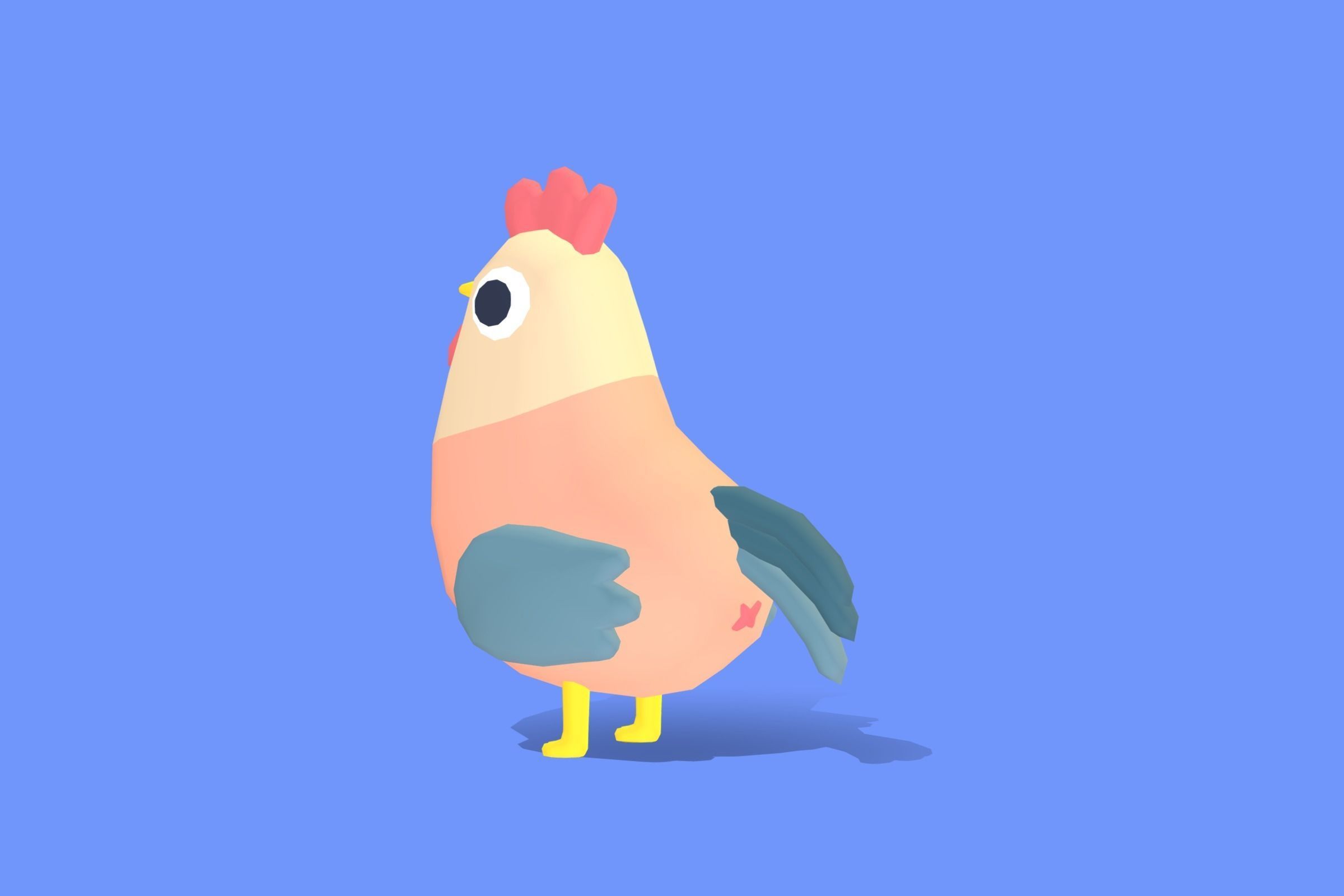 Rooster - Quirky Series  3D model_1