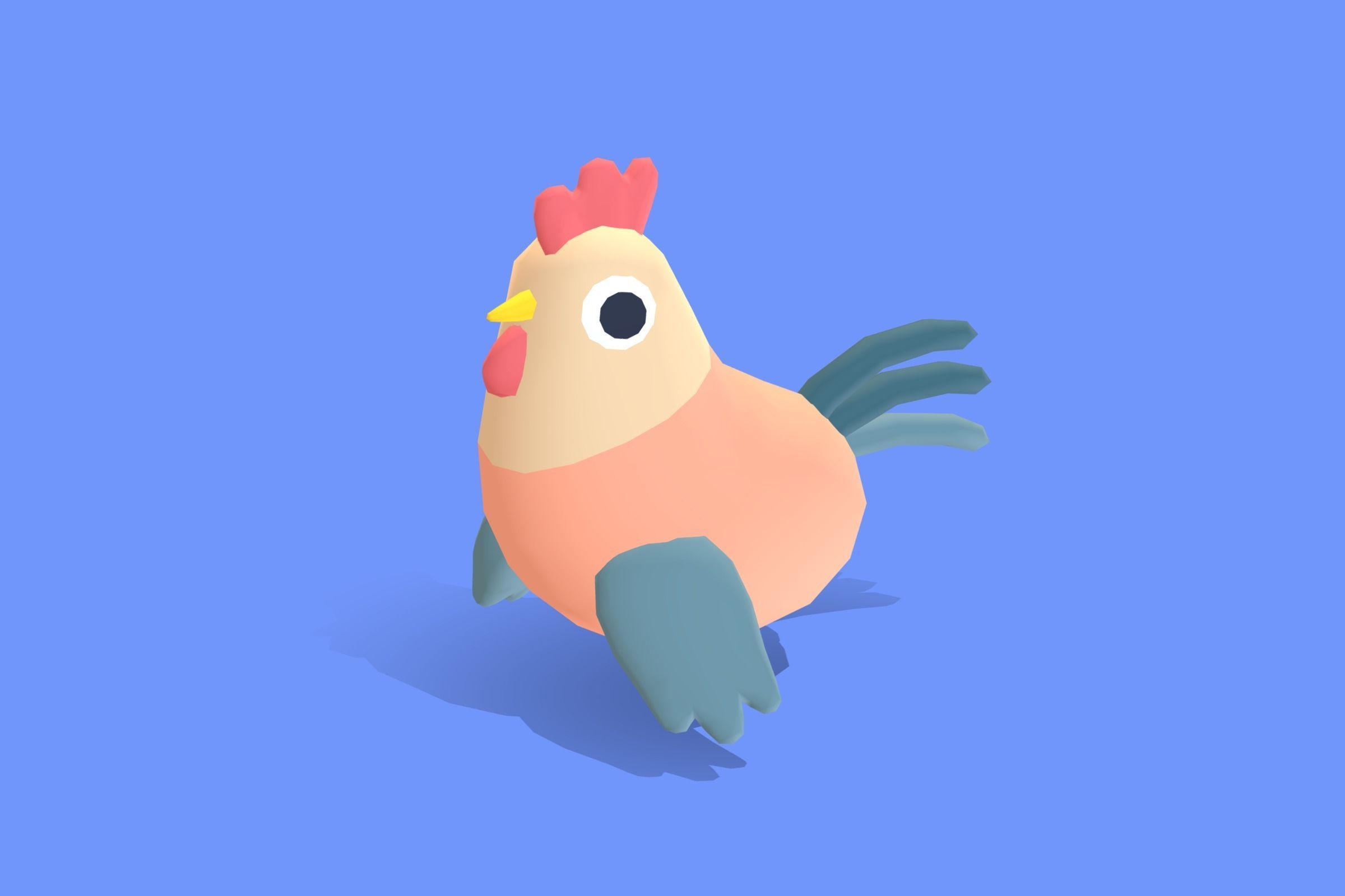 Rooster - Quirky Series  3D model_3