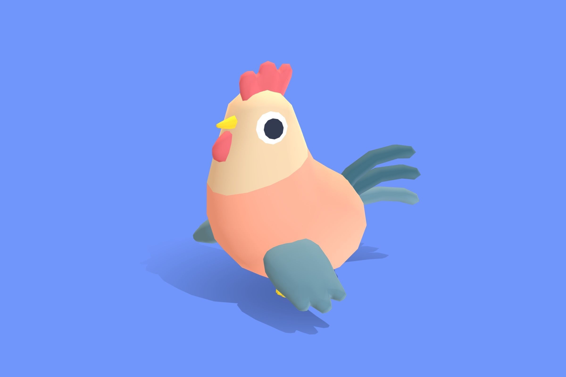 Rooster - Quirky Series  3D model_5