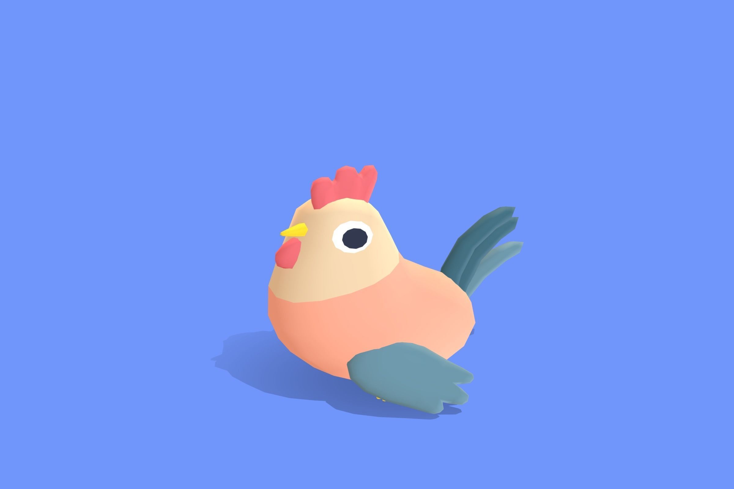 Rooster - Quirky Series  3D model_4