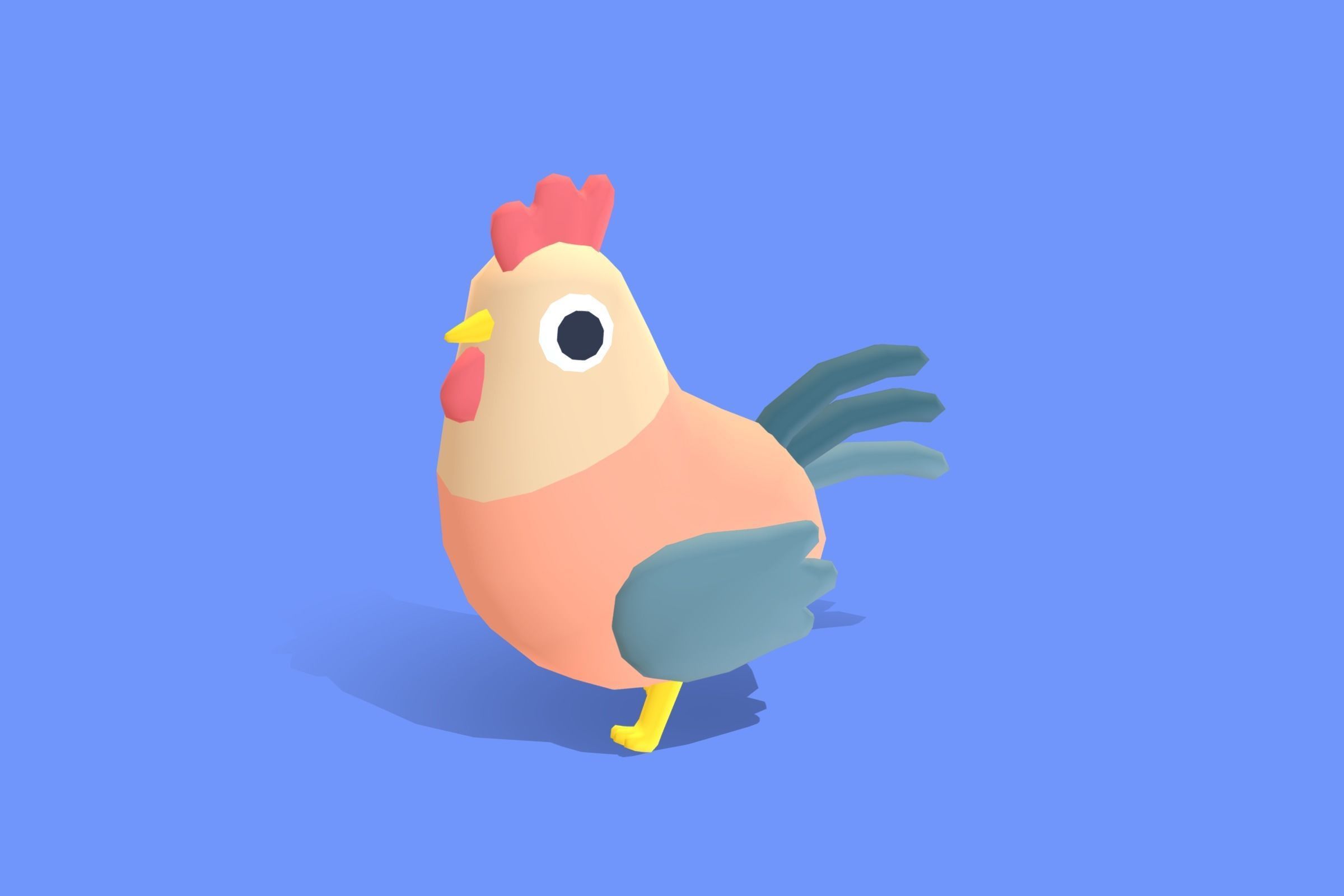 Rooster - Quirky Series  3D model_10