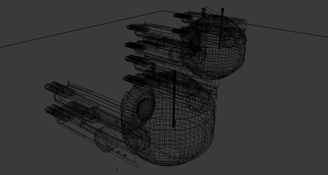 Scifi Armed Drone Low-poly 3D model_23