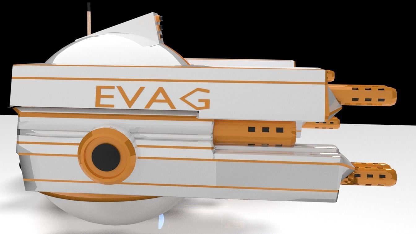 Scifi Armed Drone Low-poly 3D model_35