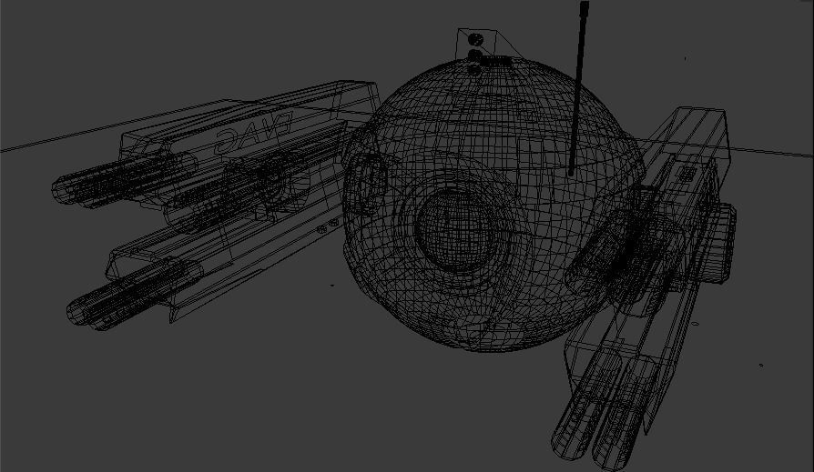 Scifi Armed Drone Low-poly 3D model_22