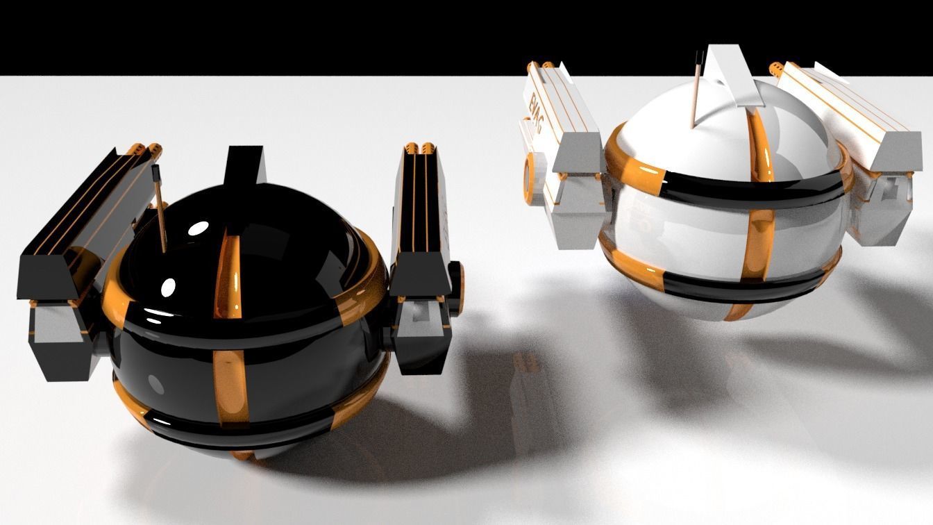 Scifi Armed Drone Low-poly 3D model_12