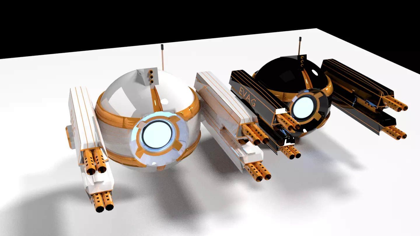 Scifi Armed Drone Low-poly 3D model_0