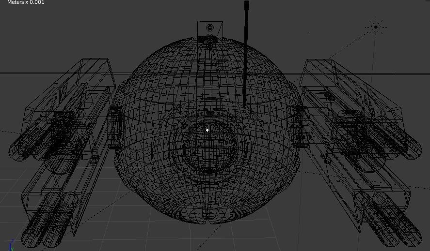 Scifi Armed Drone Low-poly 3D model_17