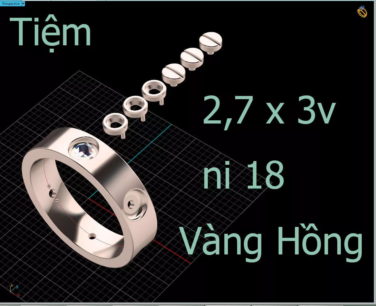 Wedding ring design and modeling by Otnho dot com 3D print model