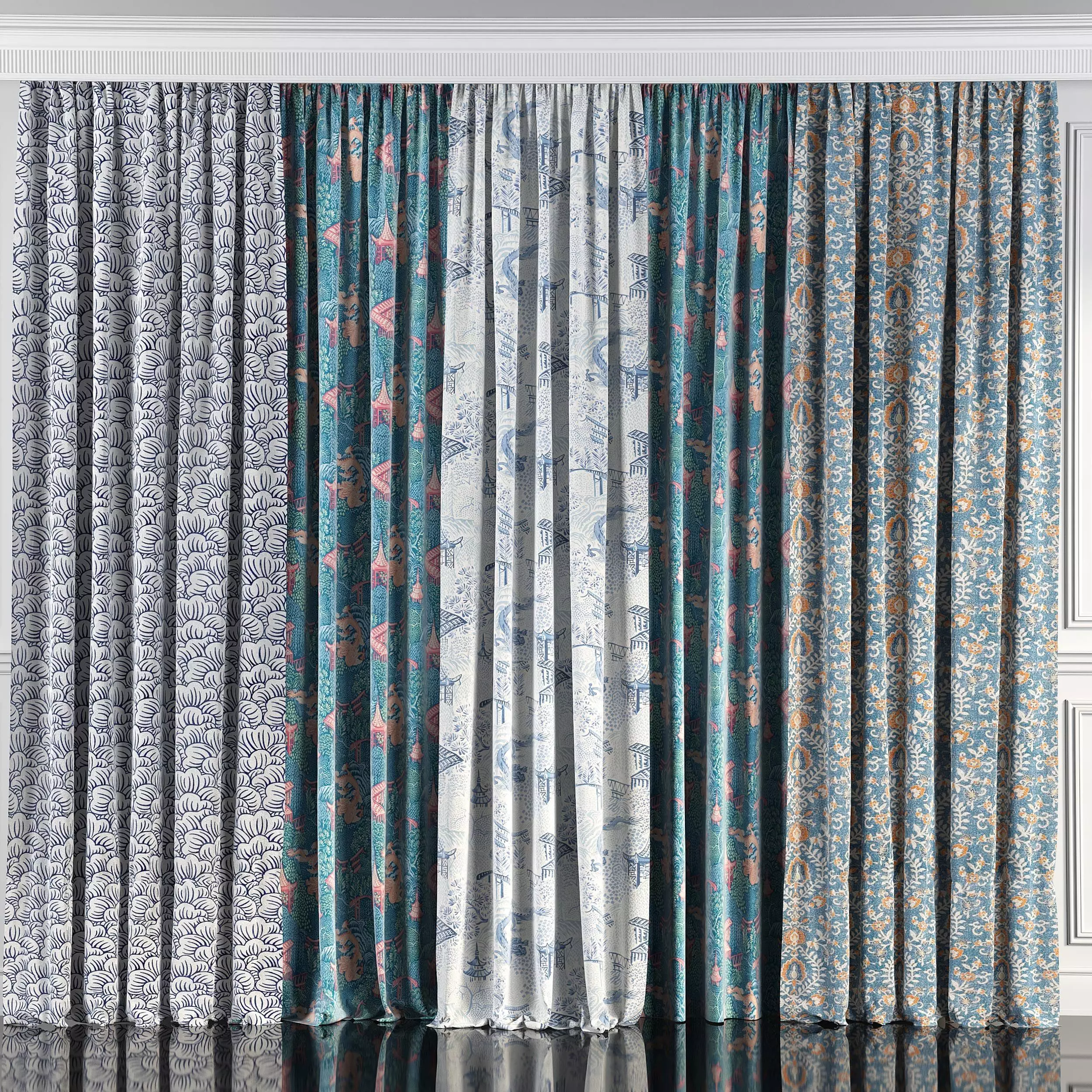 Curtain Set 47 3D model_0
