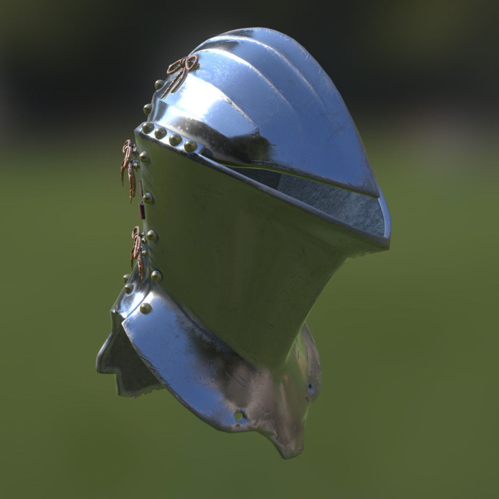 Frog-Mouth Helm Low-poly 3D model_1