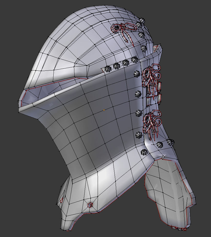 Frog-Mouth Helm Low-poly 3D model_3