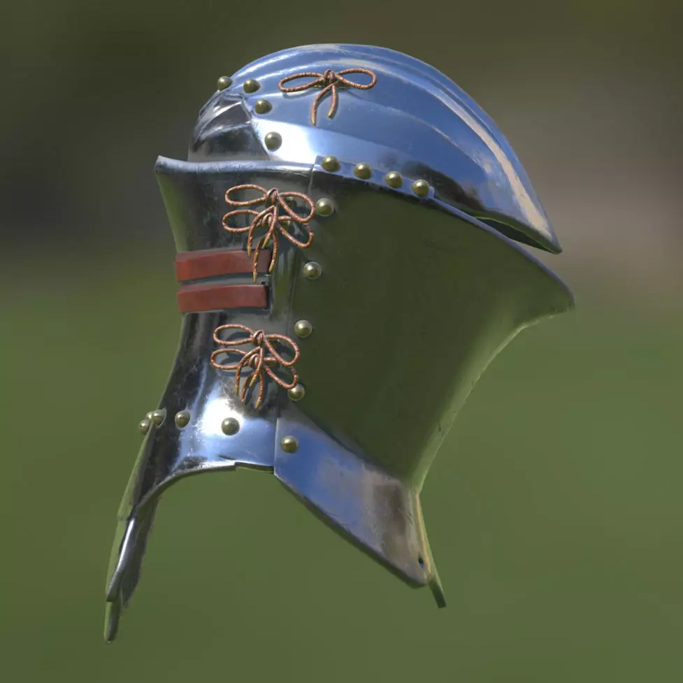 Frog-Mouth Helm Low-poly 3D model_0