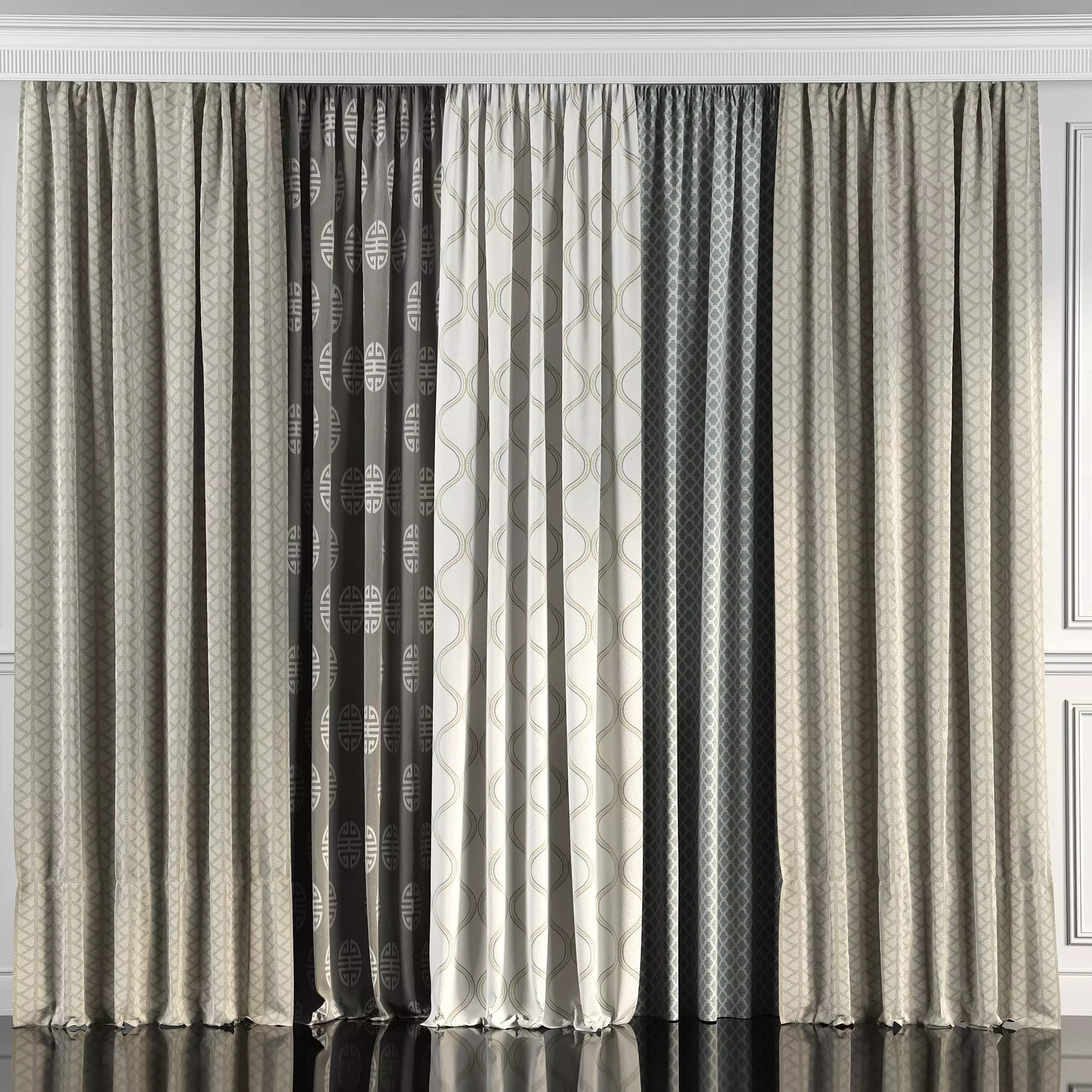 Curtain Set 48 3D model_0