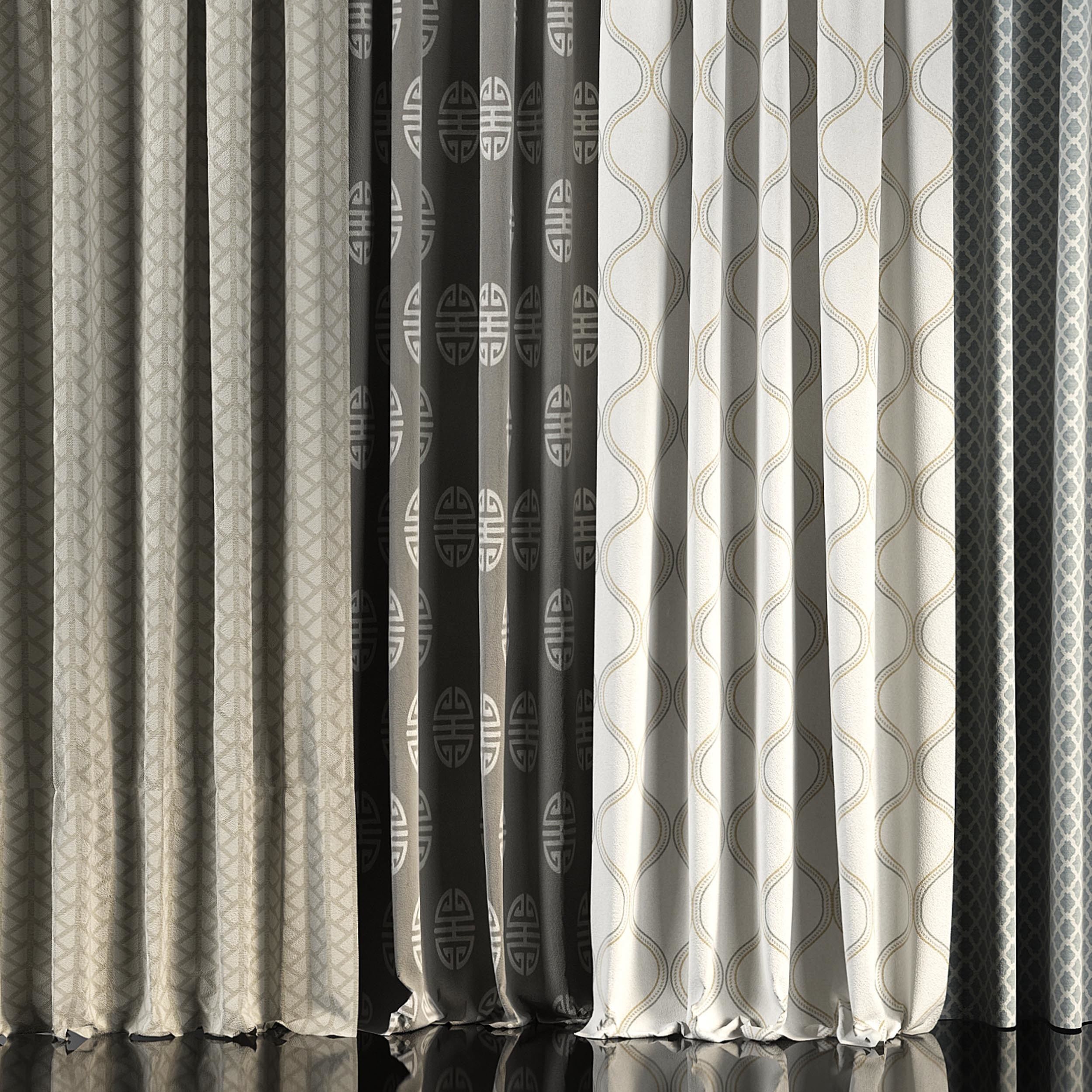Curtain Set 48 3D model_2