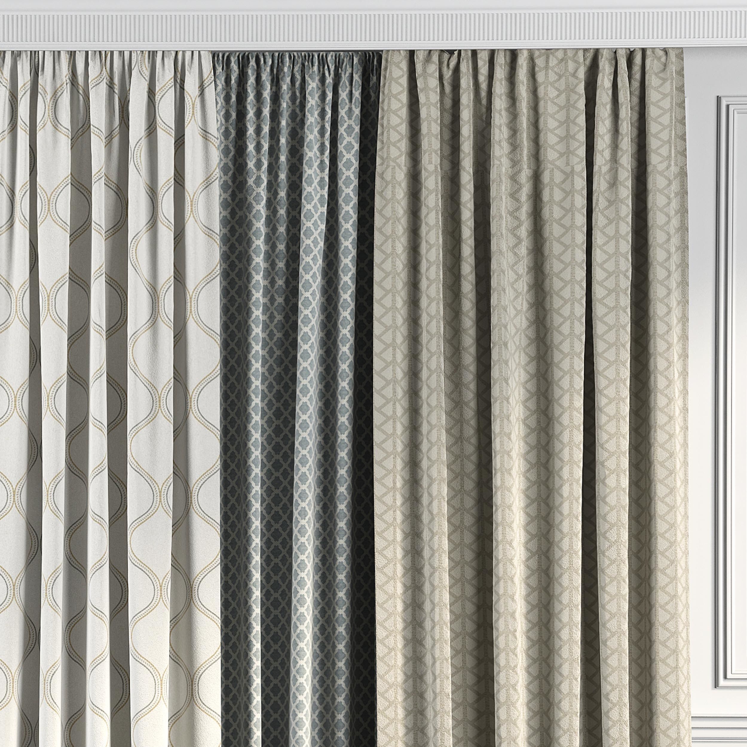 Curtain Set 48 3D model_1