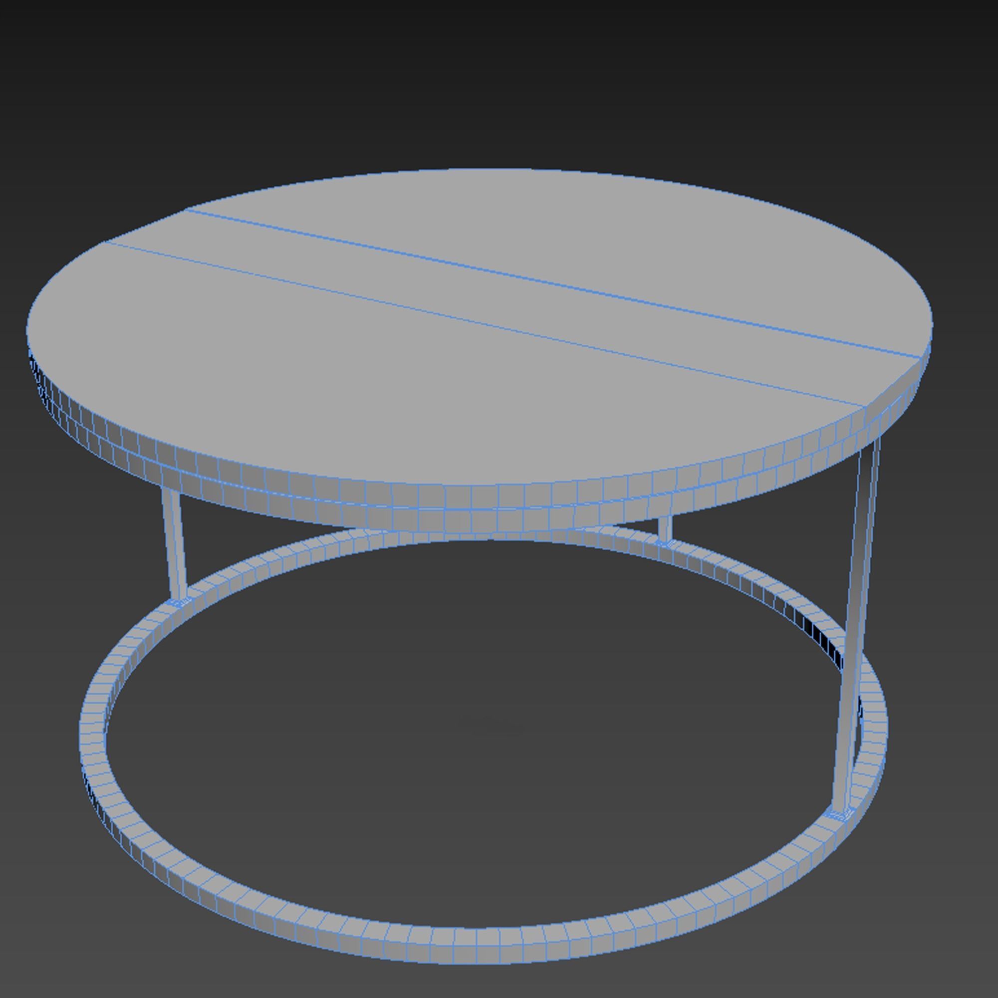 Table round coffee with metal base 3D model_6