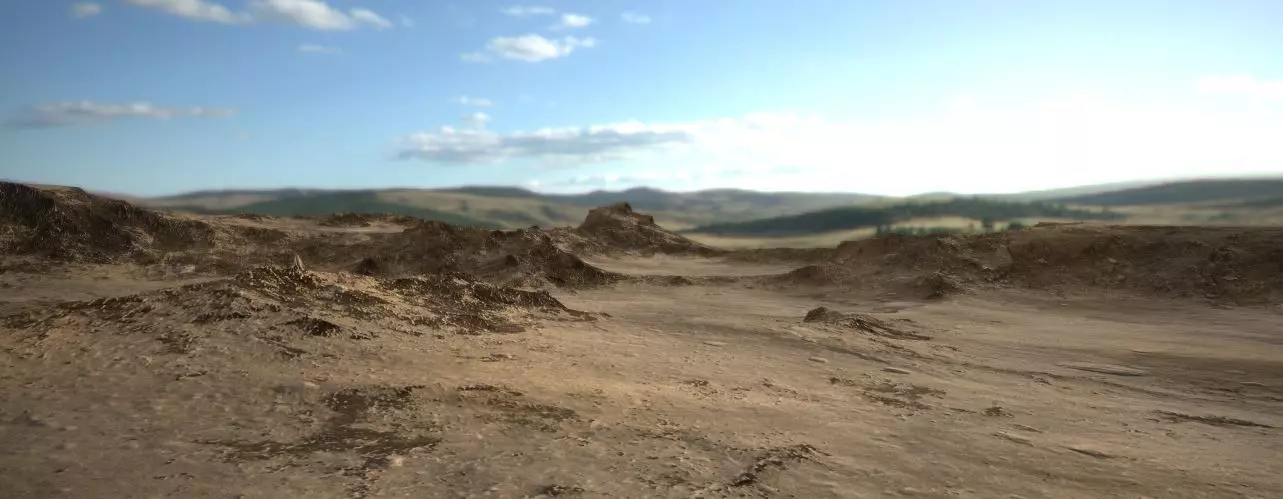 PBR Detailed DESERT Valley Landscape Low-poly 3D model_0