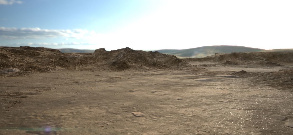 PBR Detailed DESERT Valley Landscape Low-poly 3D model_1