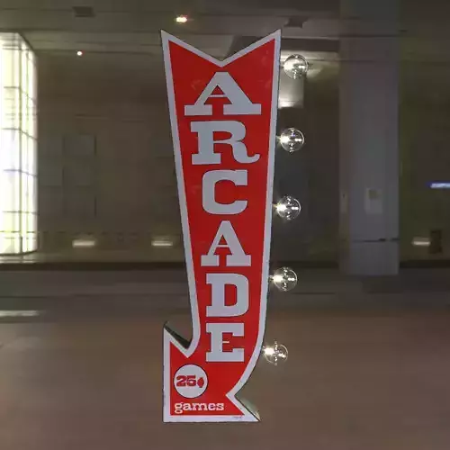 Vintage Arcade Games Marquee Low-poly 3D model