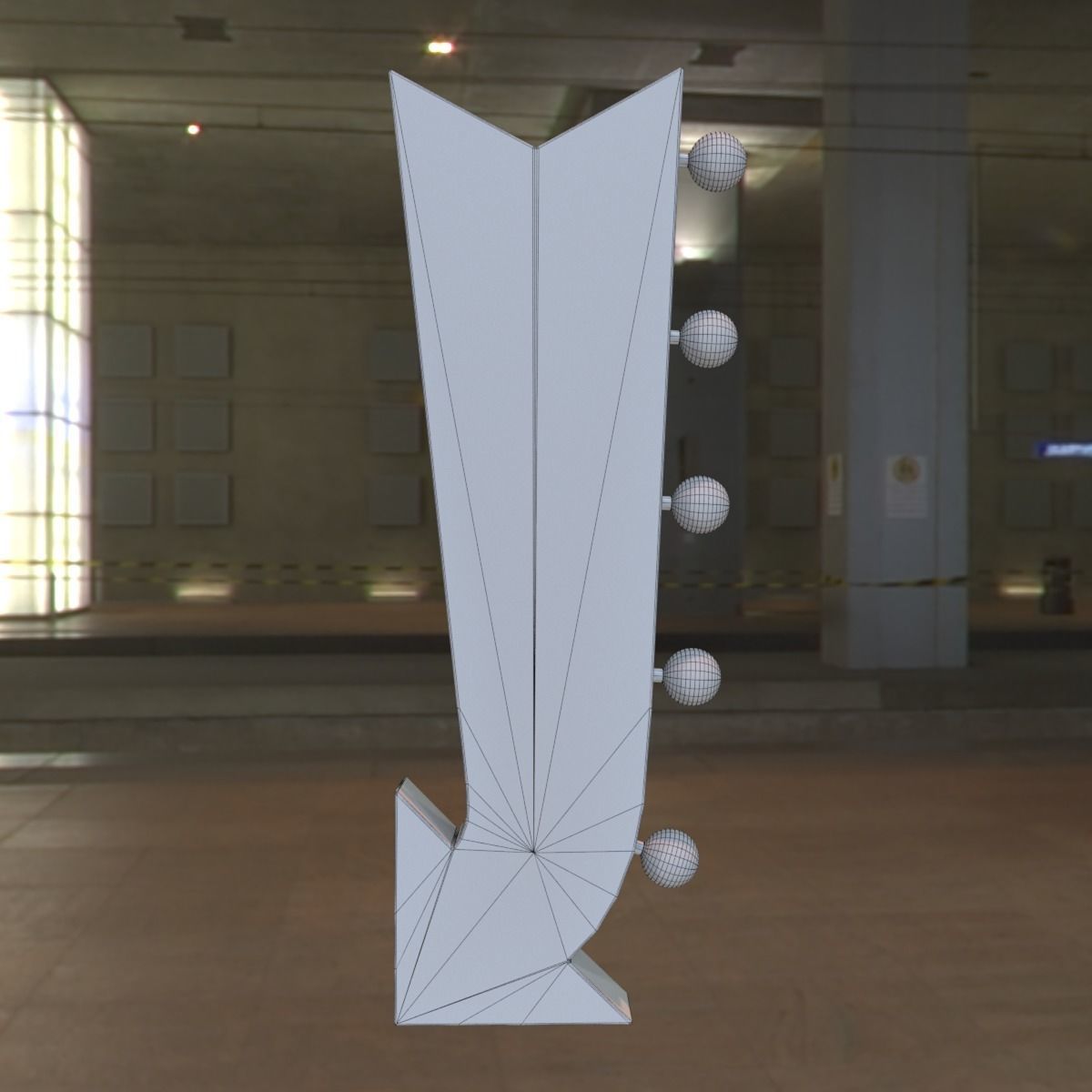 Vintage Arcade Games Marquee Low-poly 3D model_7