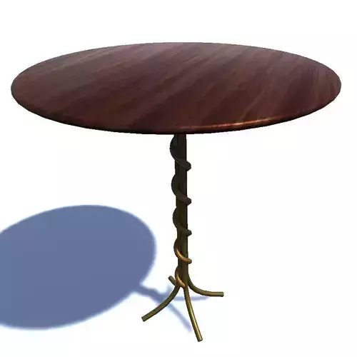 Table 2 round wooden with gold base