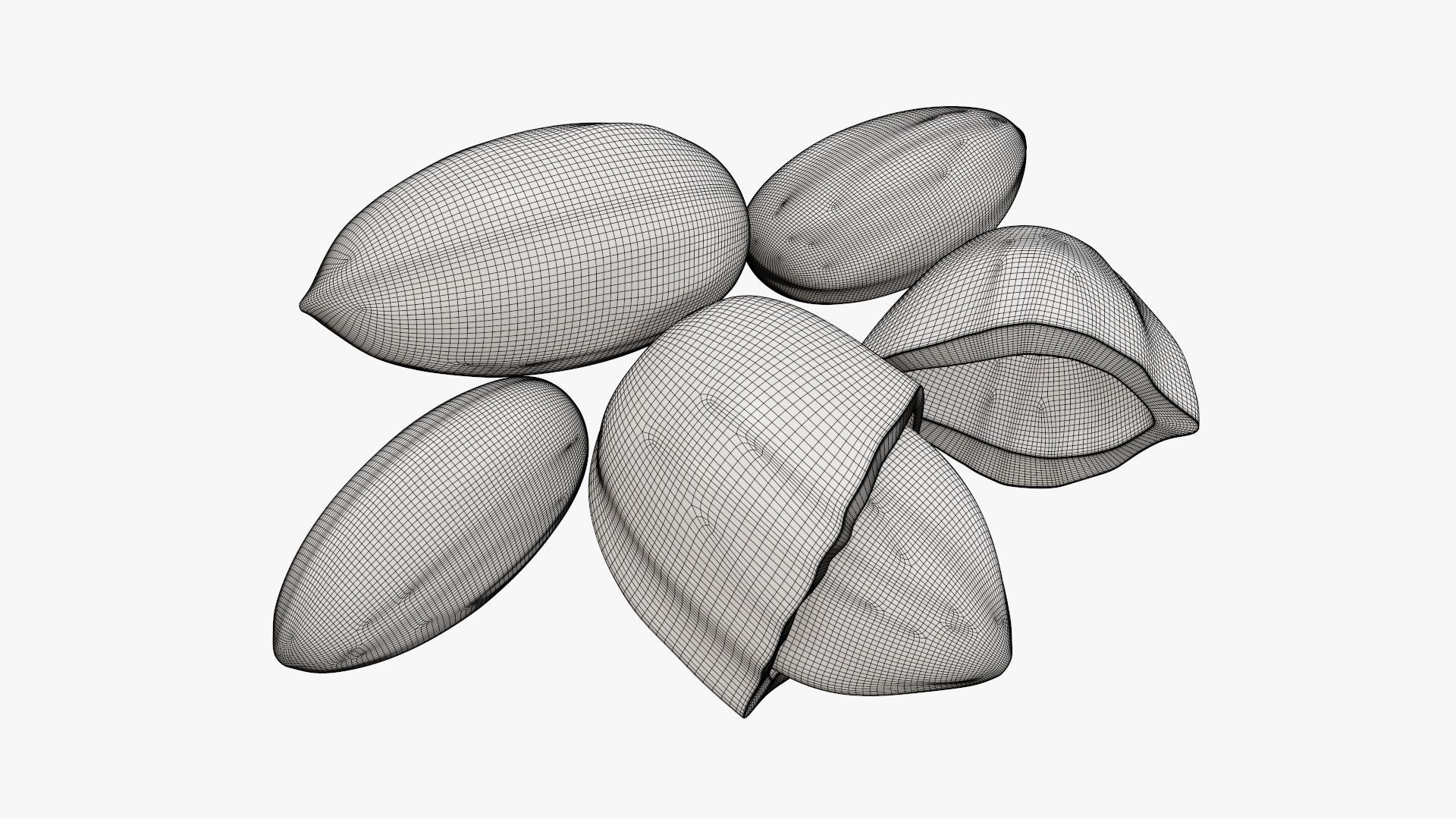 Nuts almond 03 3D model_5