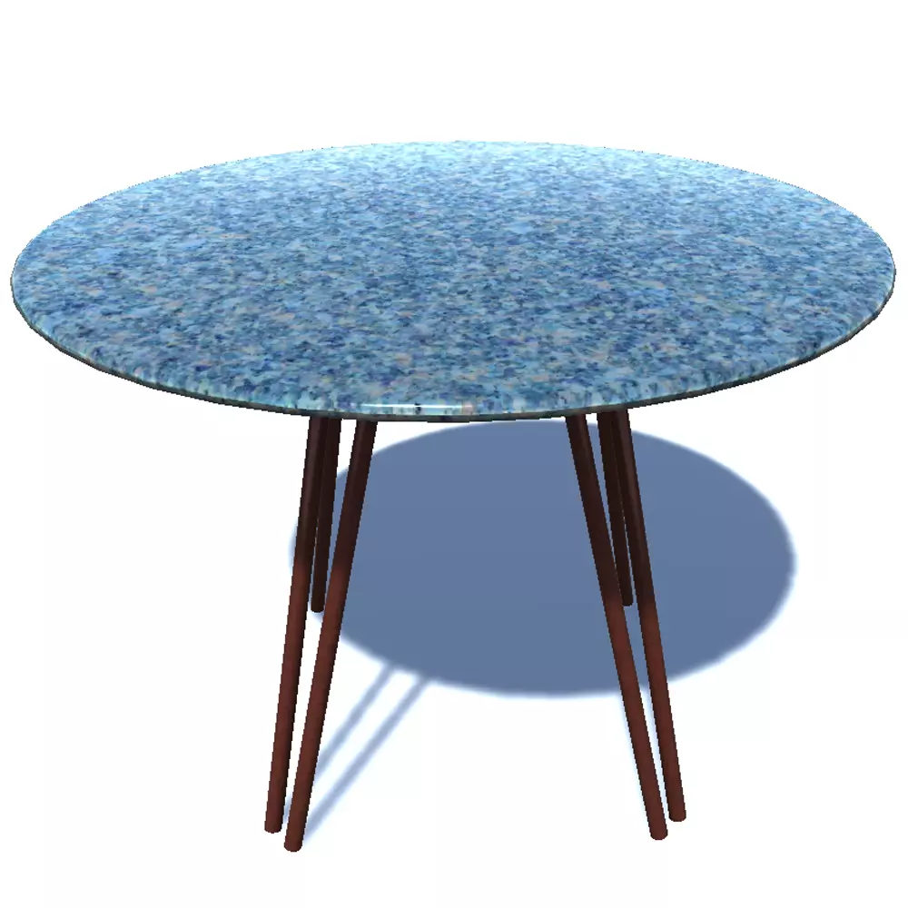 Table 3 round glass with wooden legs 3D model_0