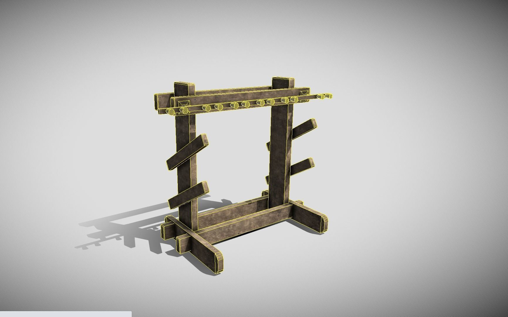 Medieval Weapons Rack Low-poly 3D model_11