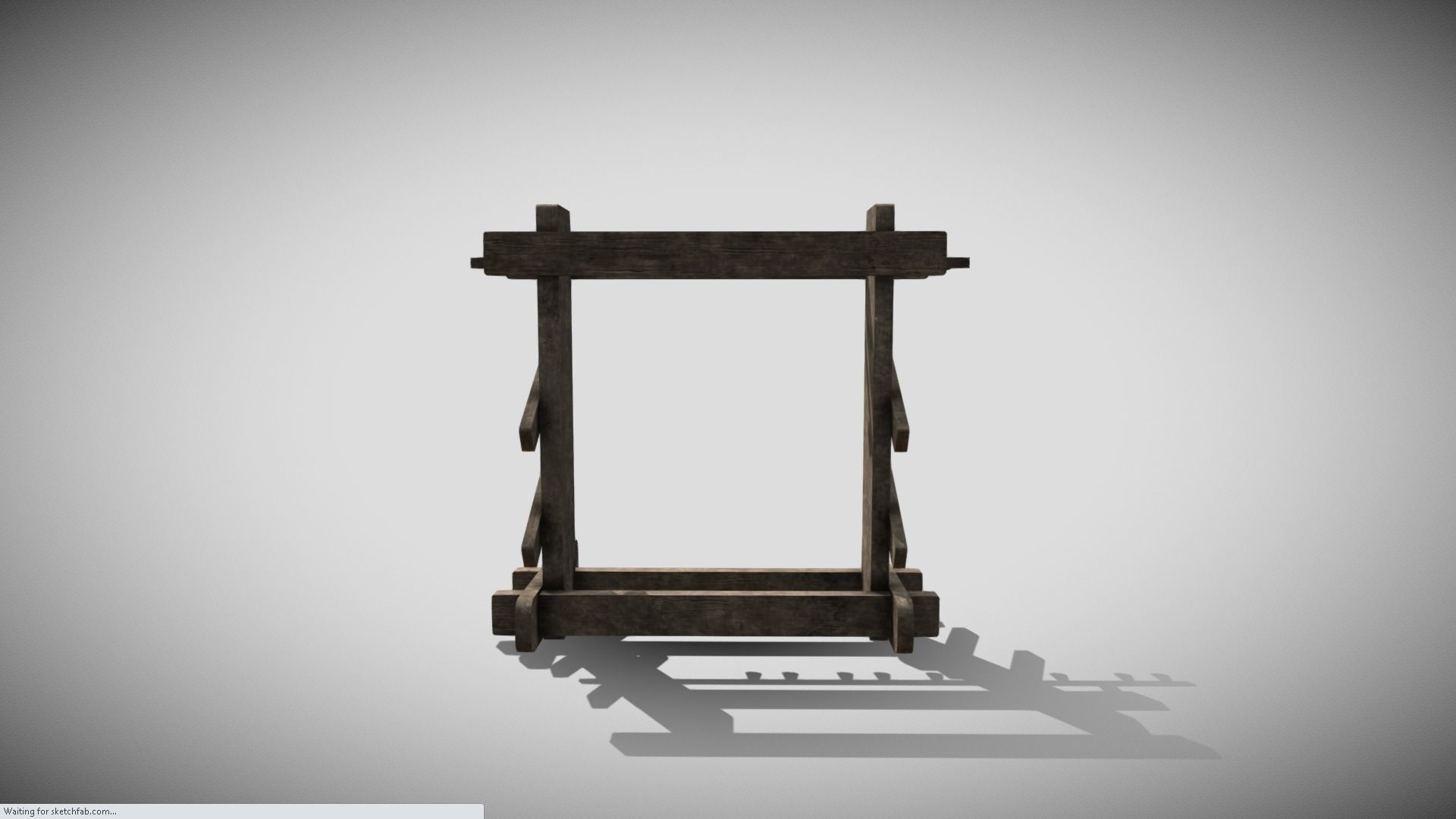 Medieval Weapons Rack Low-poly 3D model_5