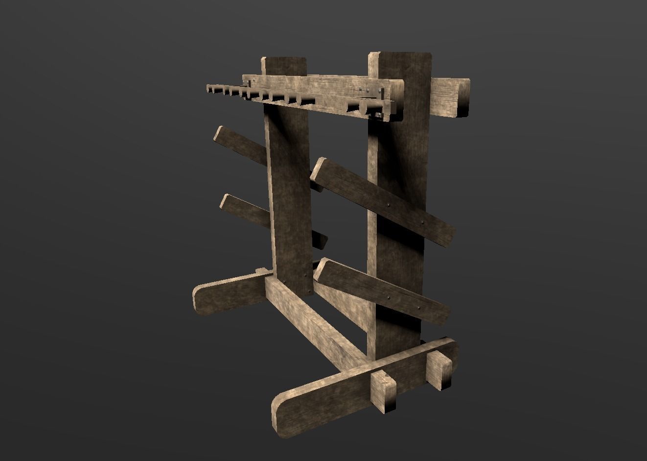 Medieval Weapons Rack Low-poly 3D model_2