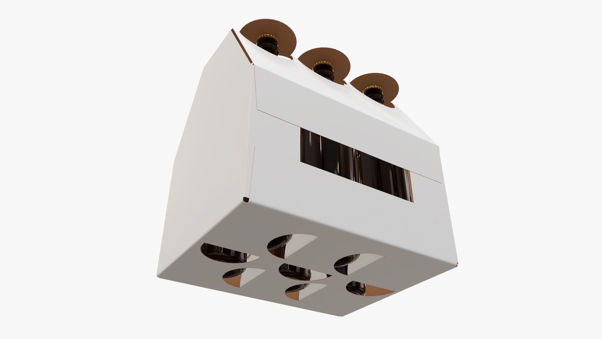 Box bottle carrier  3D model_3