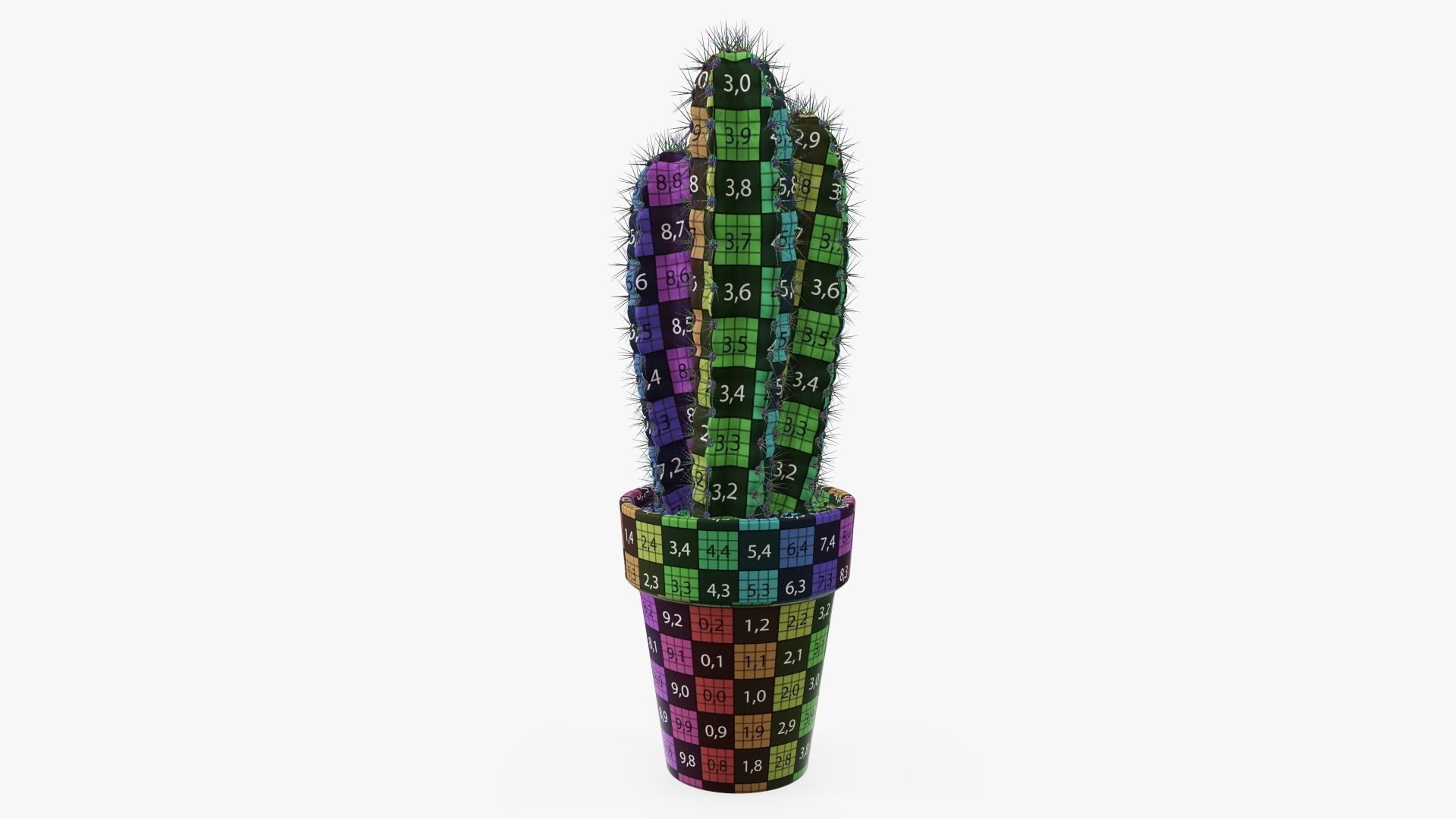 Cactus in planter pot 01 3D model_12