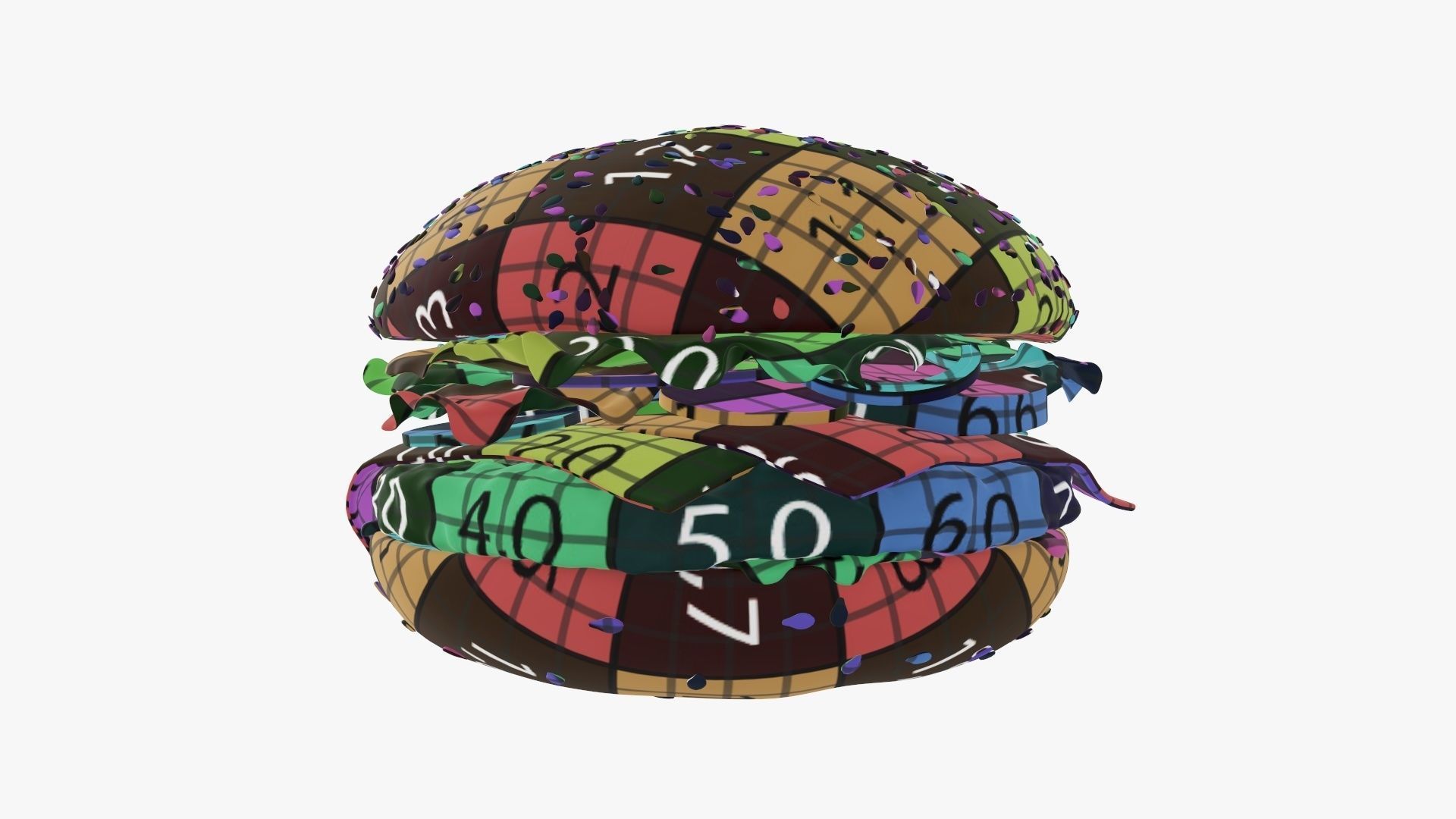  Fast food cheeseburger 01 stylized 3D model_12