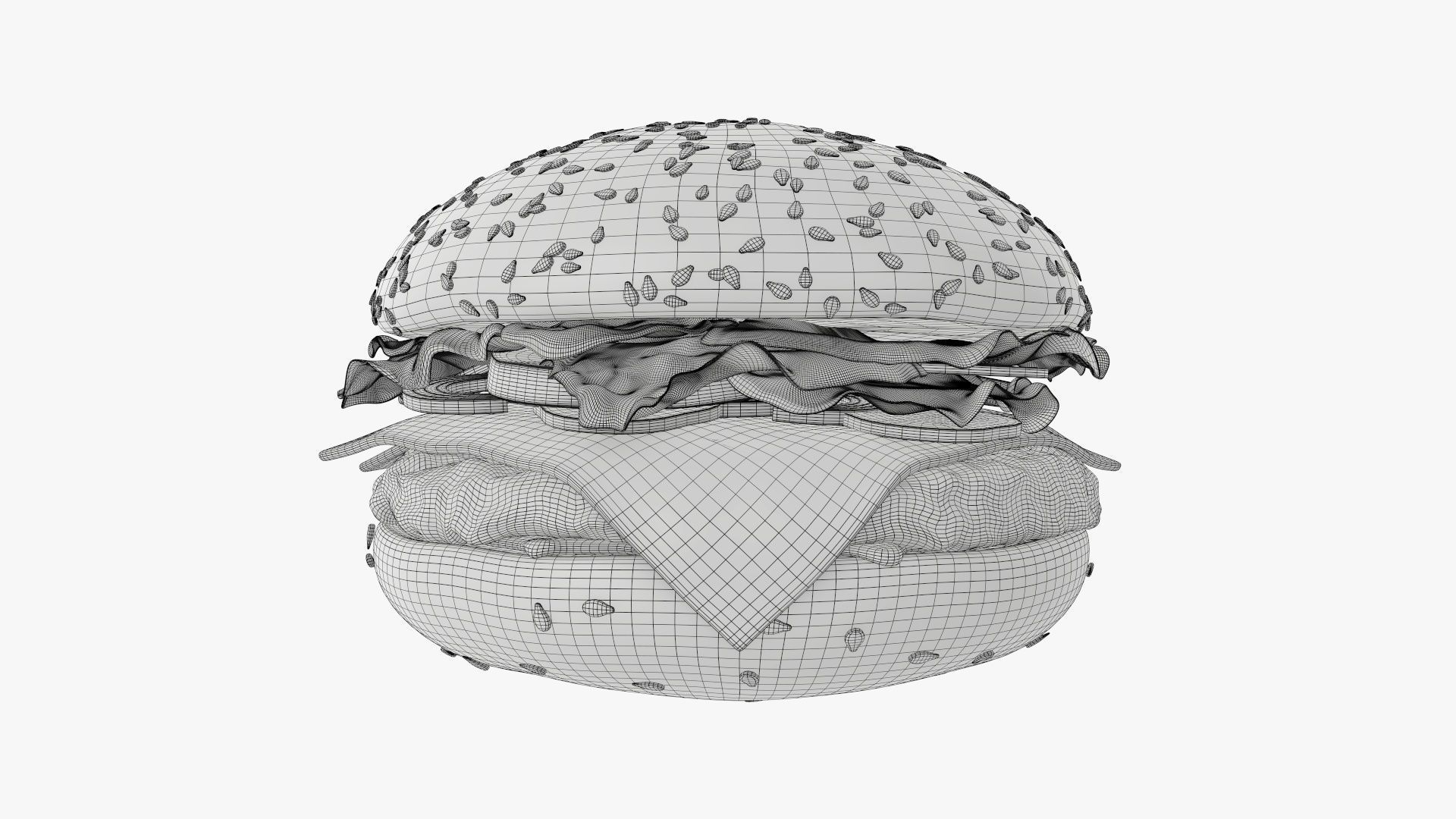  Fast food cheeseburger 01 stylized 3D model_6