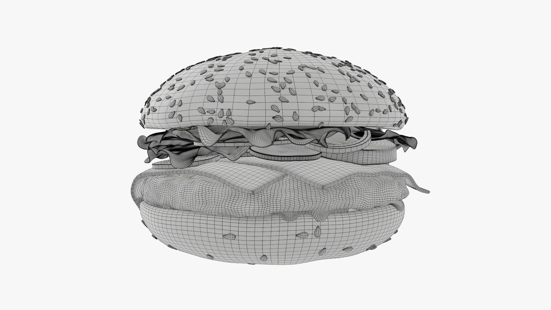  Fast food cheeseburger 01 stylized 3D model_7