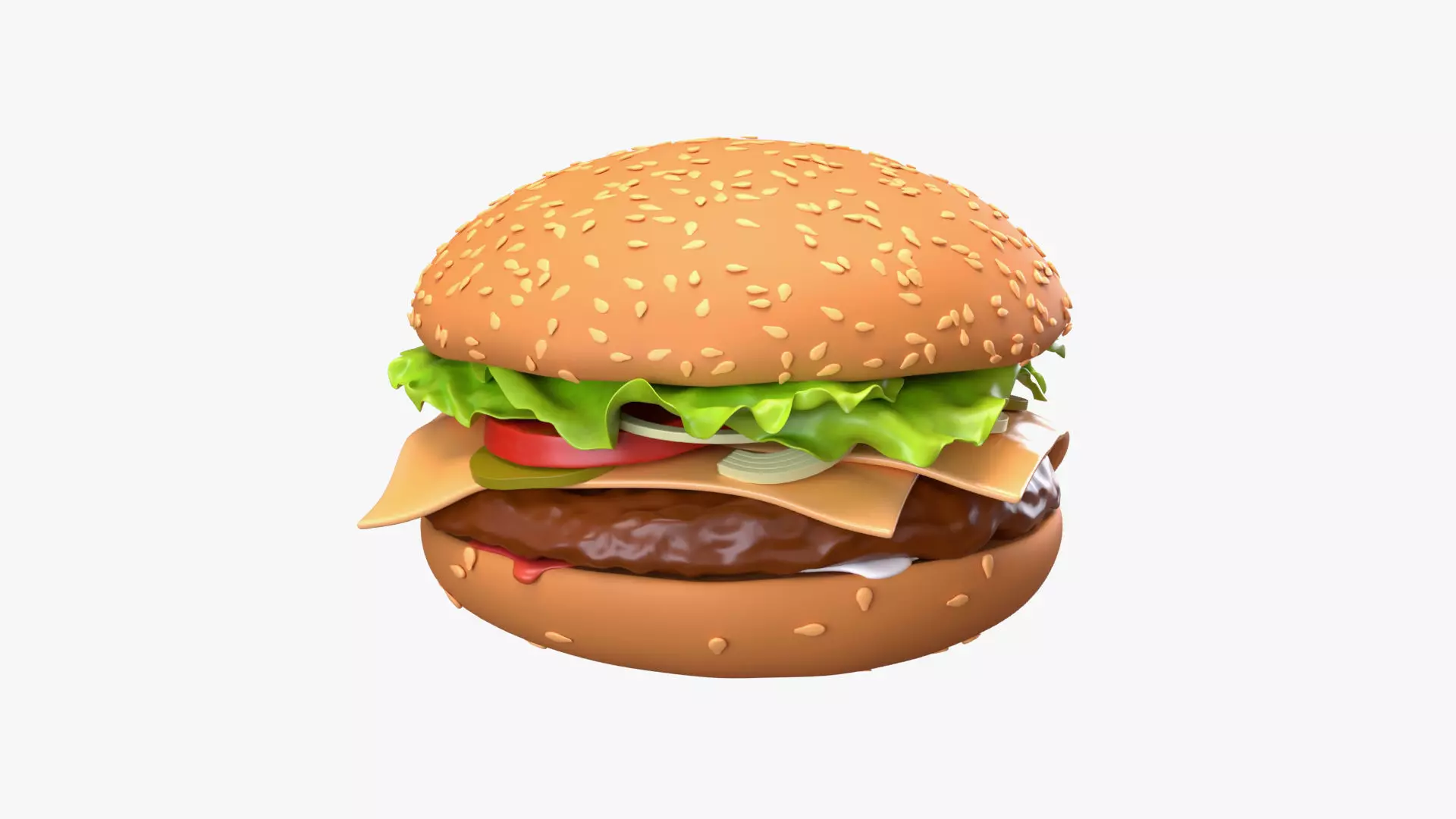  Fast food cheeseburger 01 stylized 3D model_0