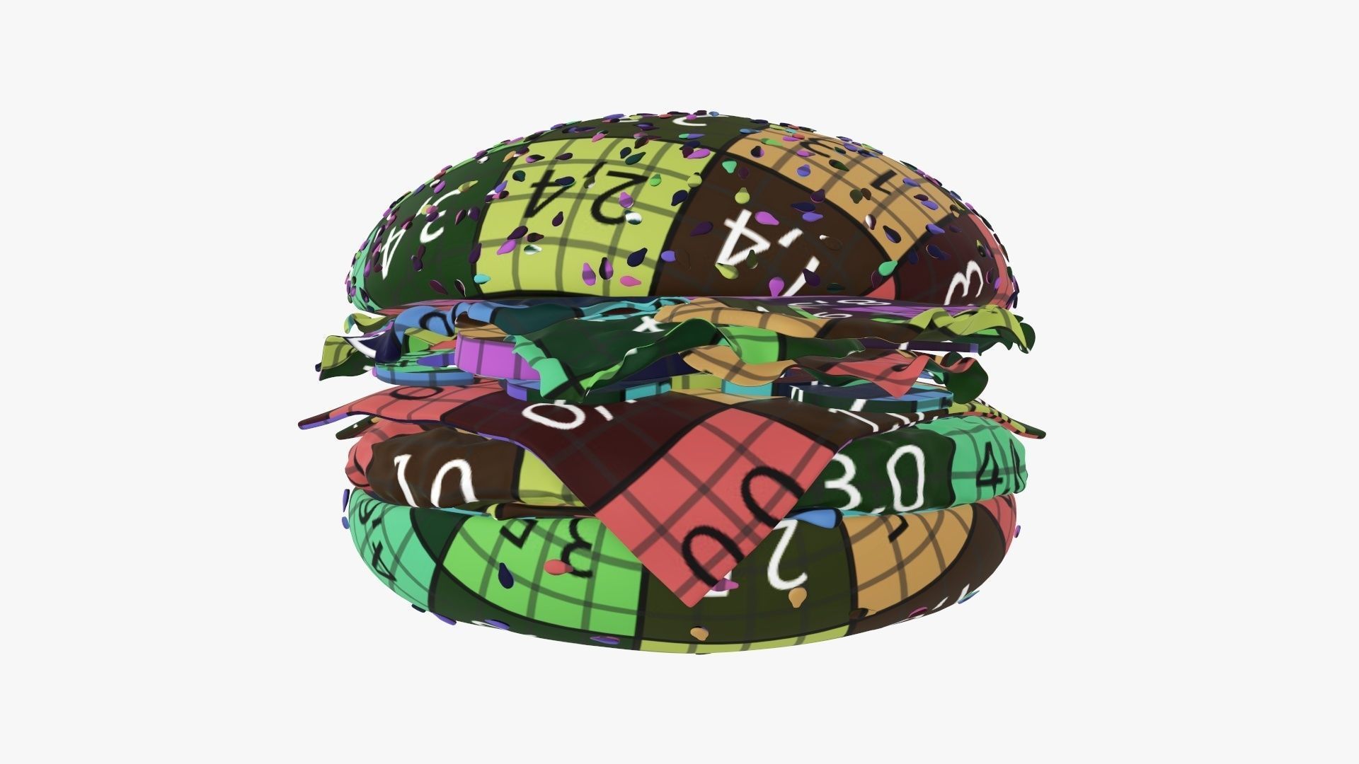  Fast food cheeseburger 01 stylized 3D model_11