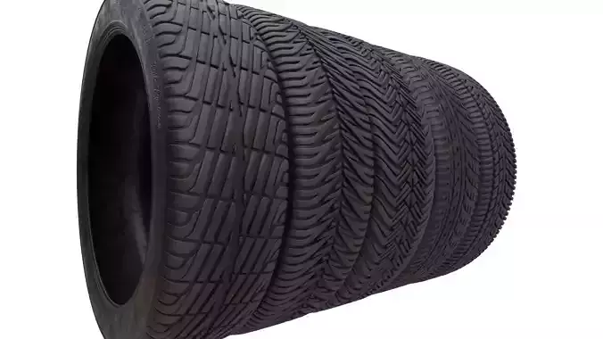 Low Poly Game Ready Tyre Pack 1 Low-poly 3D model